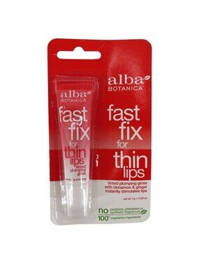 Alba Botanica Fast Fix Thin Lips Tinted Plumping Gloss .25oz 724742007973 NEW